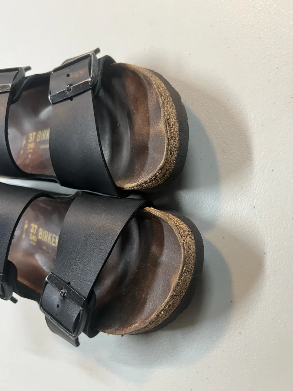 Birkenstock Arizona Black Sandals Women’s 37 EU 240 Leather Cork Footbed - Picture 10 of 10